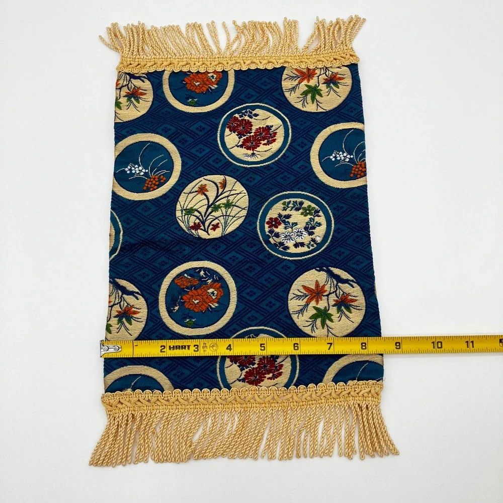 Vintage Japanese Uchishiki Buddhist Altar Cloth Kinran Gold Brocade Runner 14.5